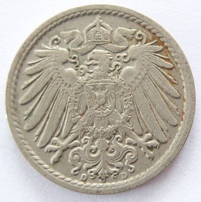  Deutsches Reich 5 Pfennig 1914 D K-N ss+   