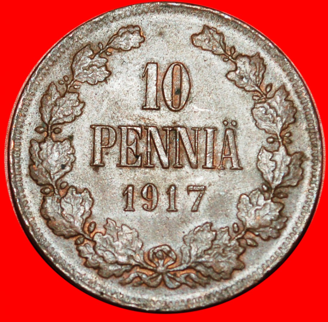  * BÜRGERKRIEG: FINNLAND (russland, künftig die UdSSR) ★ 10 PFENNIG 1917! ★OHNE VORBEHALT   