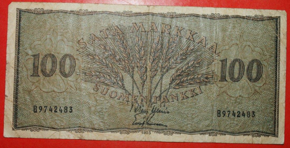  * BLACK HUNDRED: FINLAND ★ 100 MARKS 1955! Waris/Leinonen★LOW START ★ NO RESERVE!   