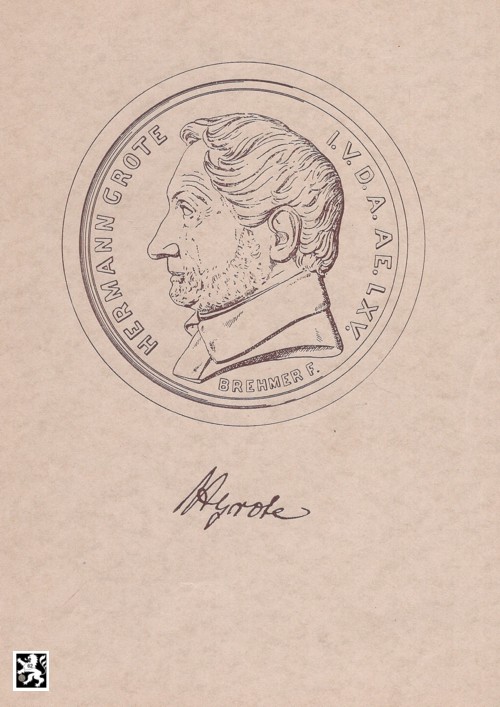  Festschrift - Hermann Grote 1802-1895 aus Anlass der 150. Wiederkehr seines Geburtstages 1952   