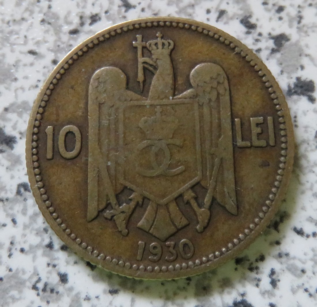  Rumänien 10 Lei 1930, ohne Münzzeichen   
