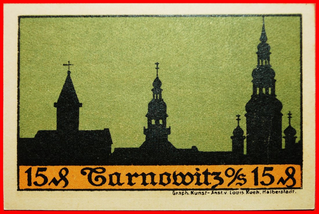 * POLAND: GERMANY TARNOWITZ ★ 15 PFENNIG (1921) UNCOMMON! UNC CRISP! ★LOW START ★ NO RESERVE!