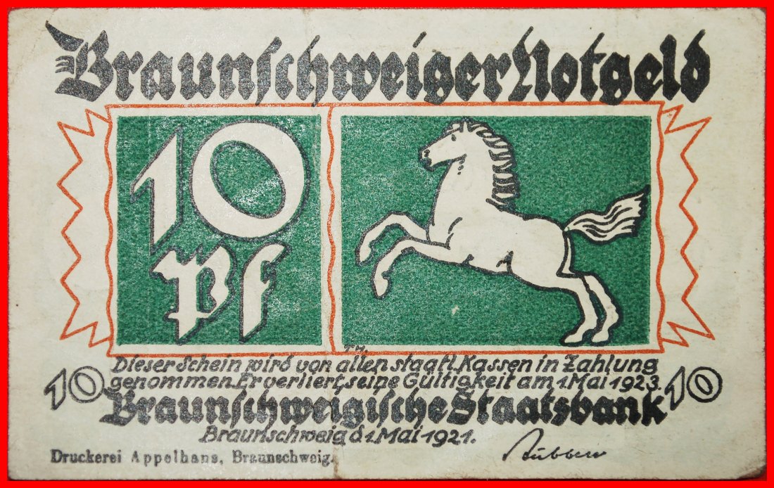  * RATHAUS: DEUTSCHLAND BRAUNSCHWEIG ★ 10 PFENNIG  1921! VZGL KNACKIG!★OHNE VORBEHALT   