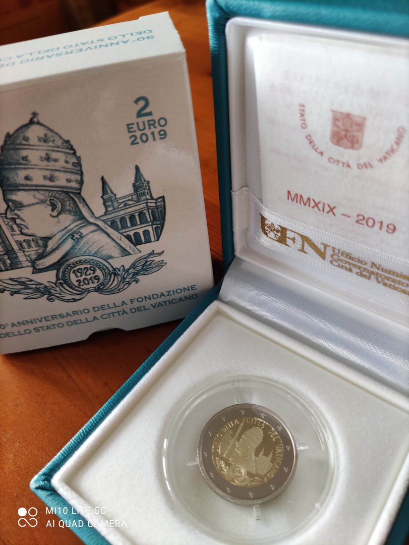  Vatikan 2 Euro Gedenkmünze proof pp 2019 90 Jahre Vatikanstadt   
