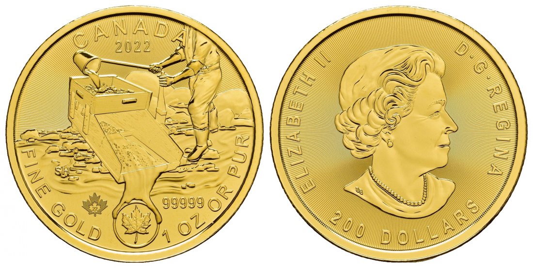 PEUS 8247 Kanada 31,1 g Feingold. Goldwäscher 200 Dollars GOLD Unze 2022 Uncirculated (Kapsel)