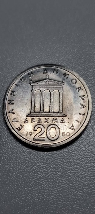  Griechenland 20 Drachme 1980 Umlauf VZ   