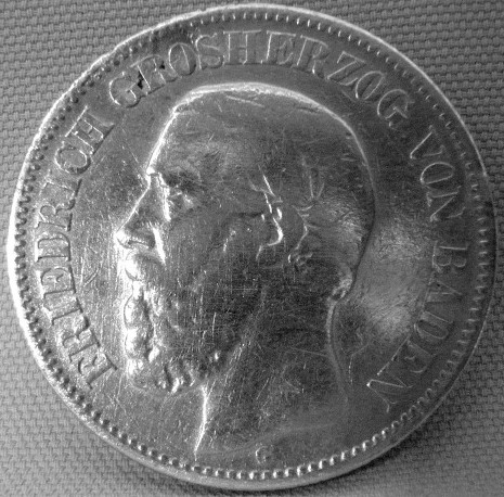  Baden 2 Mark 1876 G Friedrich I, J 26   