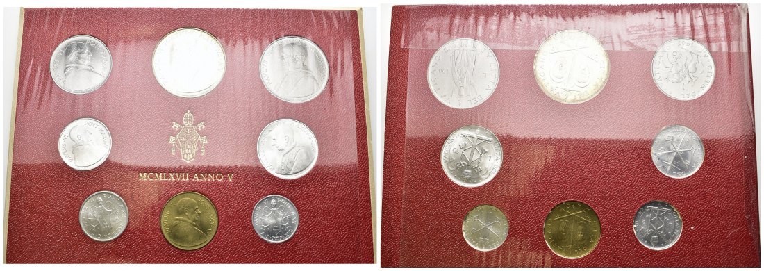 PEUS 8298 Vatikan Incl. Originaleinband. Papst Paul VI. (1897 - 1978) KMS (8 Münzen) 1967 Stempelglanz