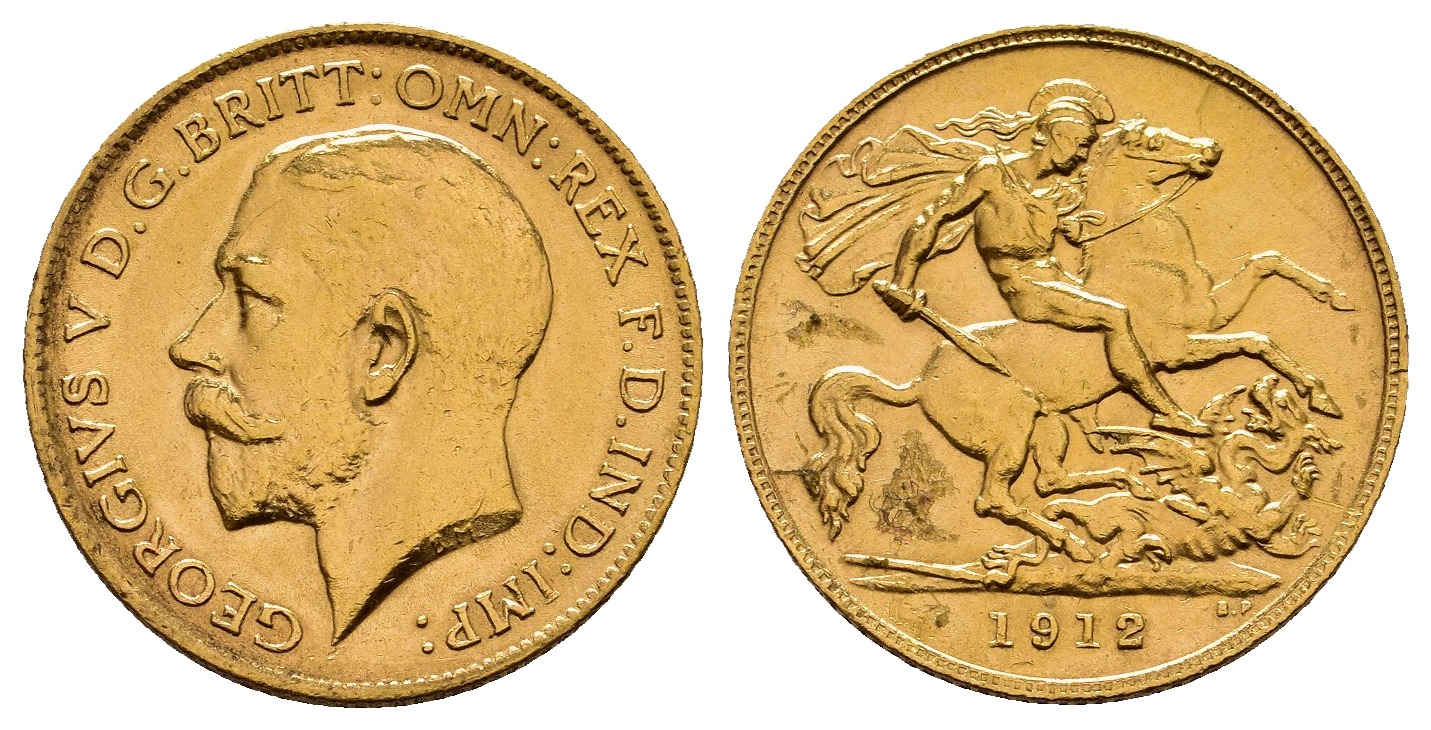 PEUS 8276 Grossbritannien 3,66 g Feingold. Georg V. (1910 - 1936) 1/2 Sovereign GOLD 1912 Sehr schön