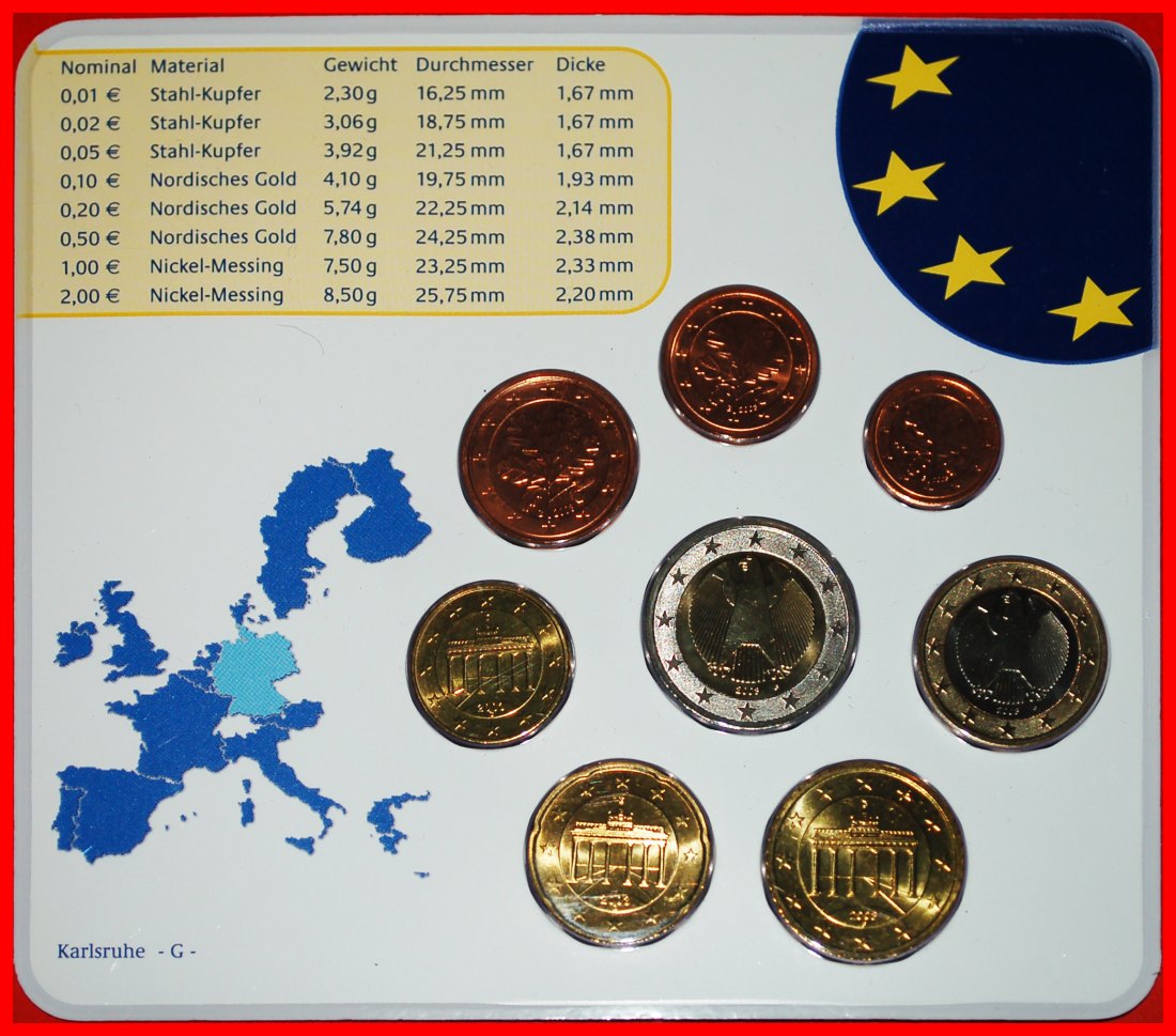  * EURO MINT SET: GERMANY ★ 2003G (8 COINS) UNC MINT LUSTRE UNCOMMON!★LOW START★ NO RESERVE!   