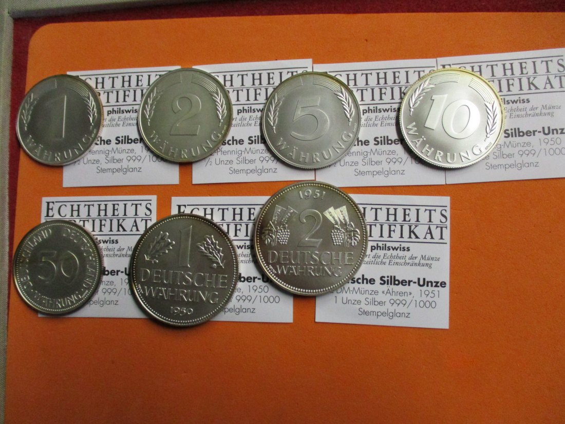  Deutsche Silber- Unzen 999er Silber mit Zertifikat/A2   