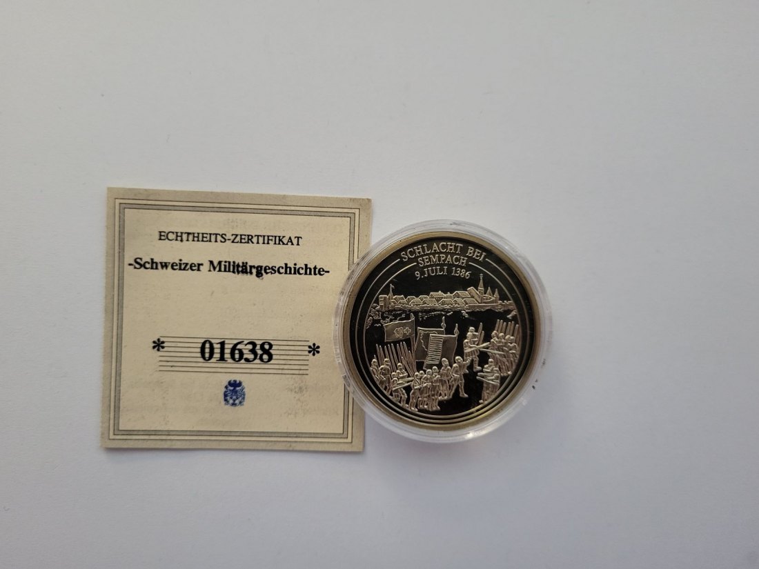  Medaille Schlacht bei Sempach Militärgeschichte Neusilber Schweiz Spittalgold9800 /00   