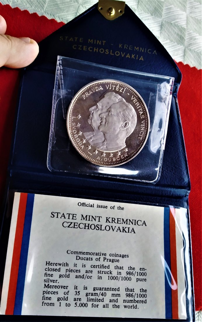 CZECHOSLOVAKIA. SILVER DUCAT 1968.PROOF. RRR.