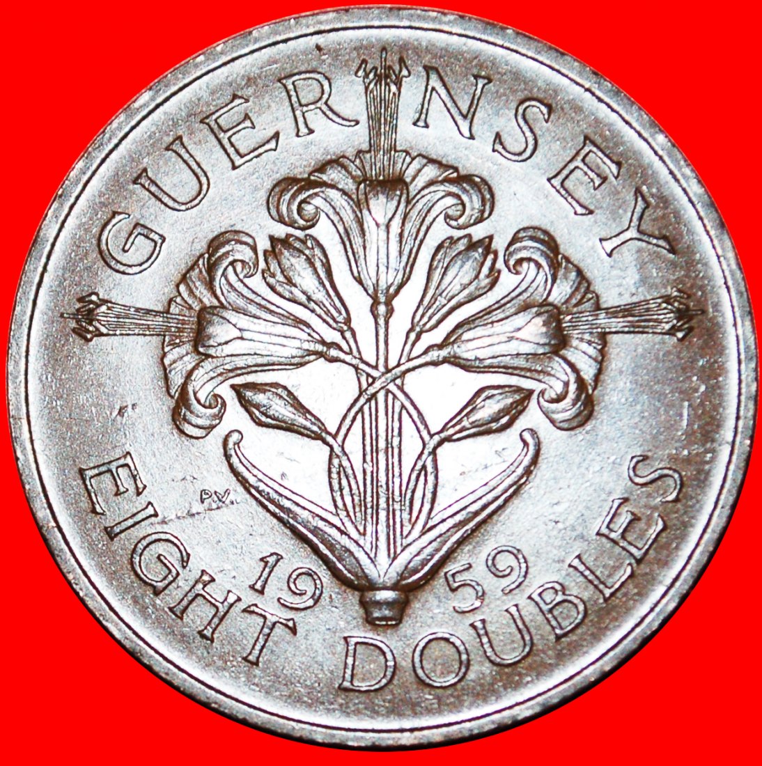 Ⰶ LILY: GUERNSEY ★ 8 DOUBLES 1959! ELIZABETH II (1953-2022) LOW START ★ NO RESERVE!