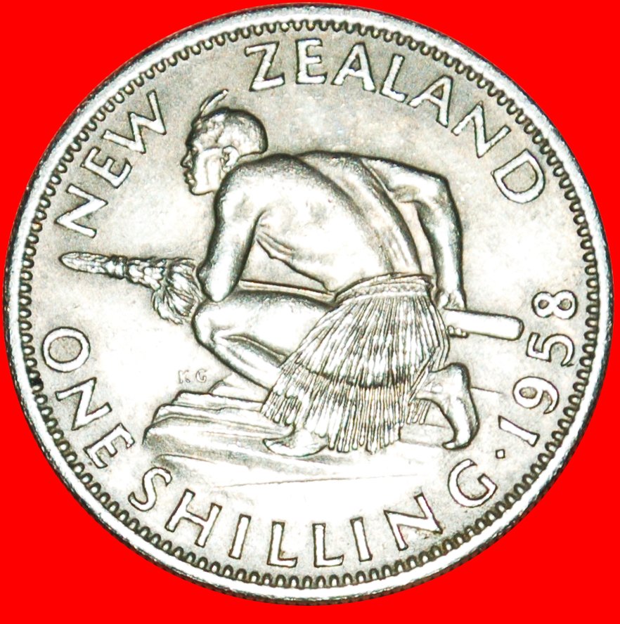 Ⰶ GEKLEIDETE KÖNIGIN (1953-2022): NEUSEELAND ★ SHILLING 1958 TYP 1956-1965! OHNE VORBEHALT!
