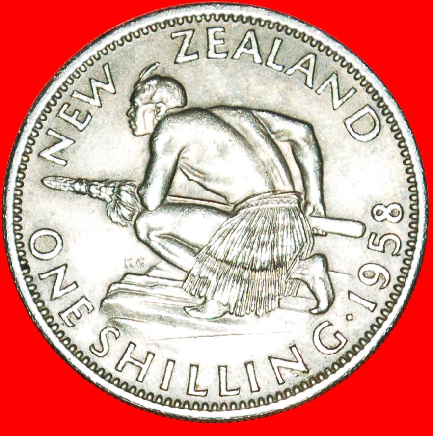  * GEKLEIDETE KÖNIGIN (1953-2022): NEUSEELAND ★ SHILLING 1958 TYP 1956-1965! OHNE VORBEHALT!   