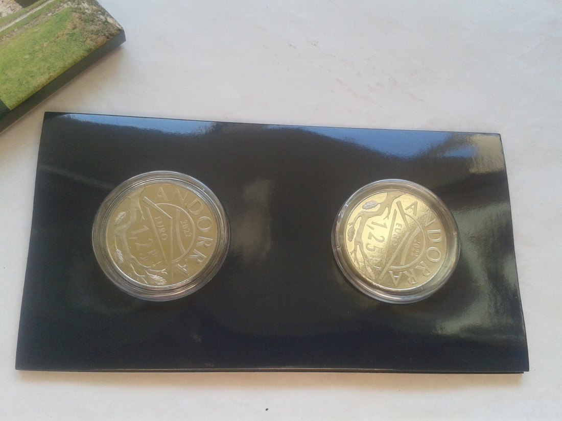  2 x 1,25 euro 2022 Andorra coincard Esquirol und Sant Joan de caselles in coincard Vorverkauf (VVK)   