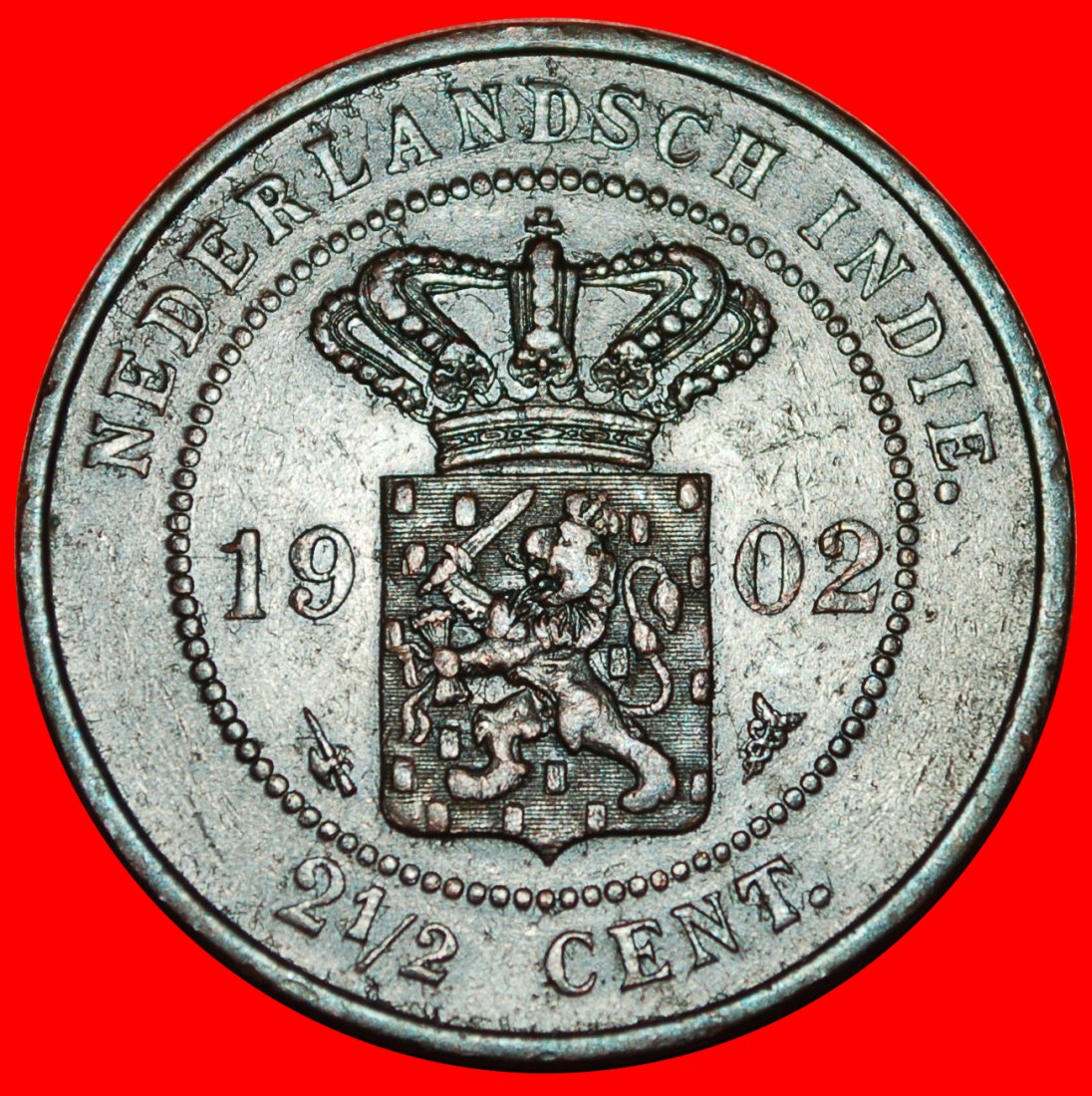  * LION (1856-1913): NETHERLANDS EAST INDIES ★2 1/2 CENTS 1902! LOW START ★ NO RESERVE!   