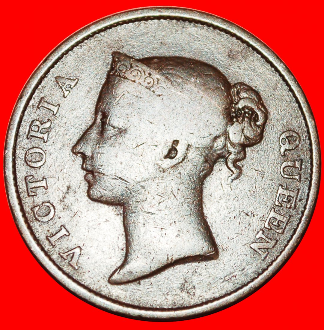  * INDIEN: STRAITS SETTLEMENTS ★ 1 CENT 1845 UNGEWÖHNLICH! VICTORIA (1837-1901) ★OHNE VORBEHALT!   