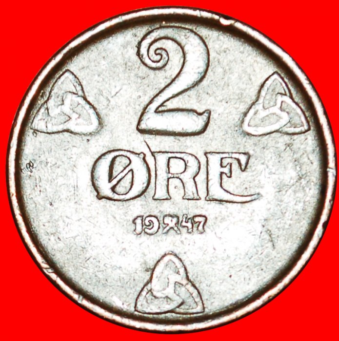  Ⰶ 2 verkauft ROSEN (1909-1952): NORWEGEN ★ 2 OERE 1947 HAAKON  VII. (1905-1957)!★OHNE VORBEHALT   