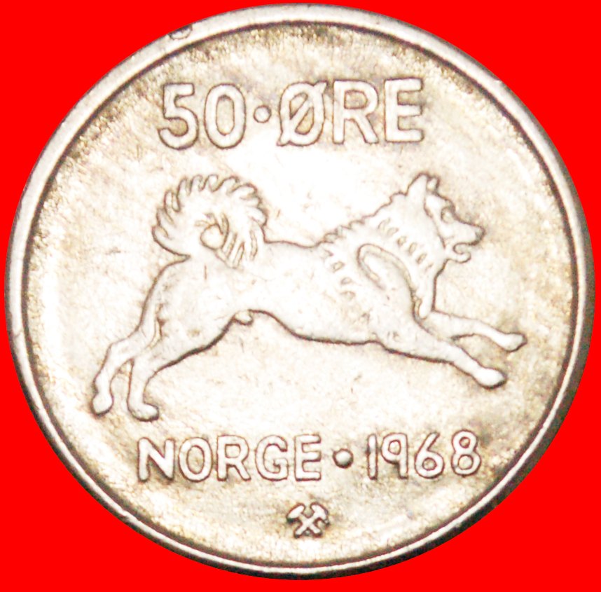  * DOG (1959-1973): NORWAY ★ 50 ORE 1968! OLAV V (1957-1991)★LOW START ★ NO RESERVE!   