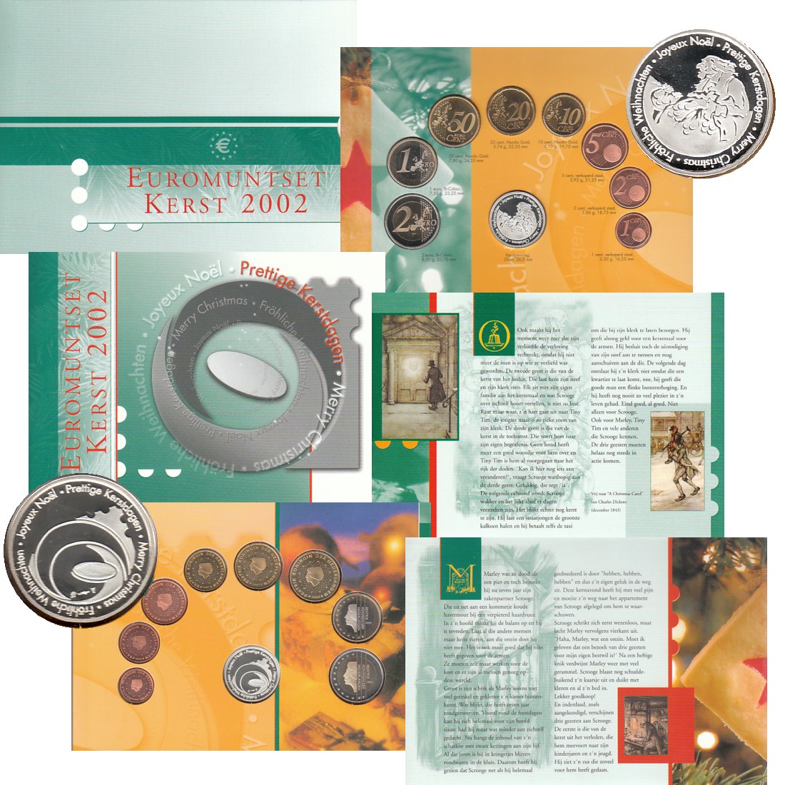  Sonder-KMS Niederlande *Ein Weihnachtslied* 2002 mit Silbermed. nur 1.500 Stück!   