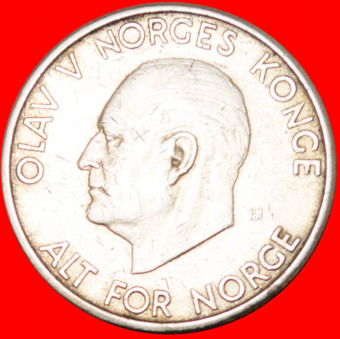  Ⰶ LION (1963-1973): NORWAY ★ 5 KRONE 1966B! OLAV V (1957-1991)★LOW START ★ NO RESERVE!   