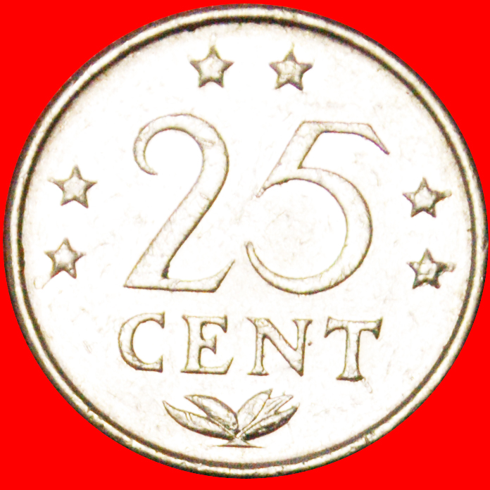 Ⰶ COCK AND STAR: NETHERLANDS ANTILLES ★ 25 CENTS 1980!★LOW START ★ NO RESERVE!