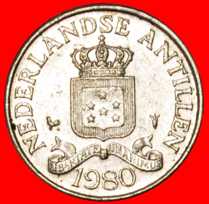  Ⰶ COCK AND STAR: NETHERLANDS ANTILLES ★ 25 CENTS 1980!★LOW START ★ NO RESERVE!   
