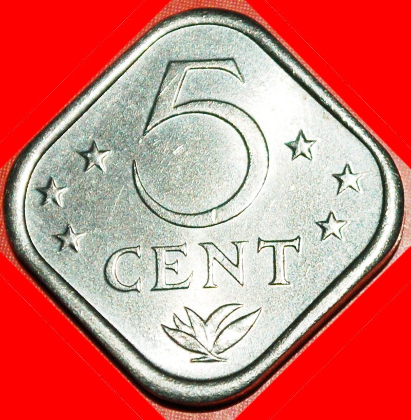 Ⰶ QUADRANGULAR (1971-1985)★ NETHERLAND ANTILLES★ 5 CENTS 1975! WITH ARUBA!★LOW START ★ NO RESERVE!