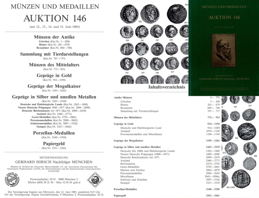  Hirsch (München) Auktion 146 (1985) Antike - Neuzeit ,Gepräge der Mogulkaiser ,Slg Tierdarstellungen   