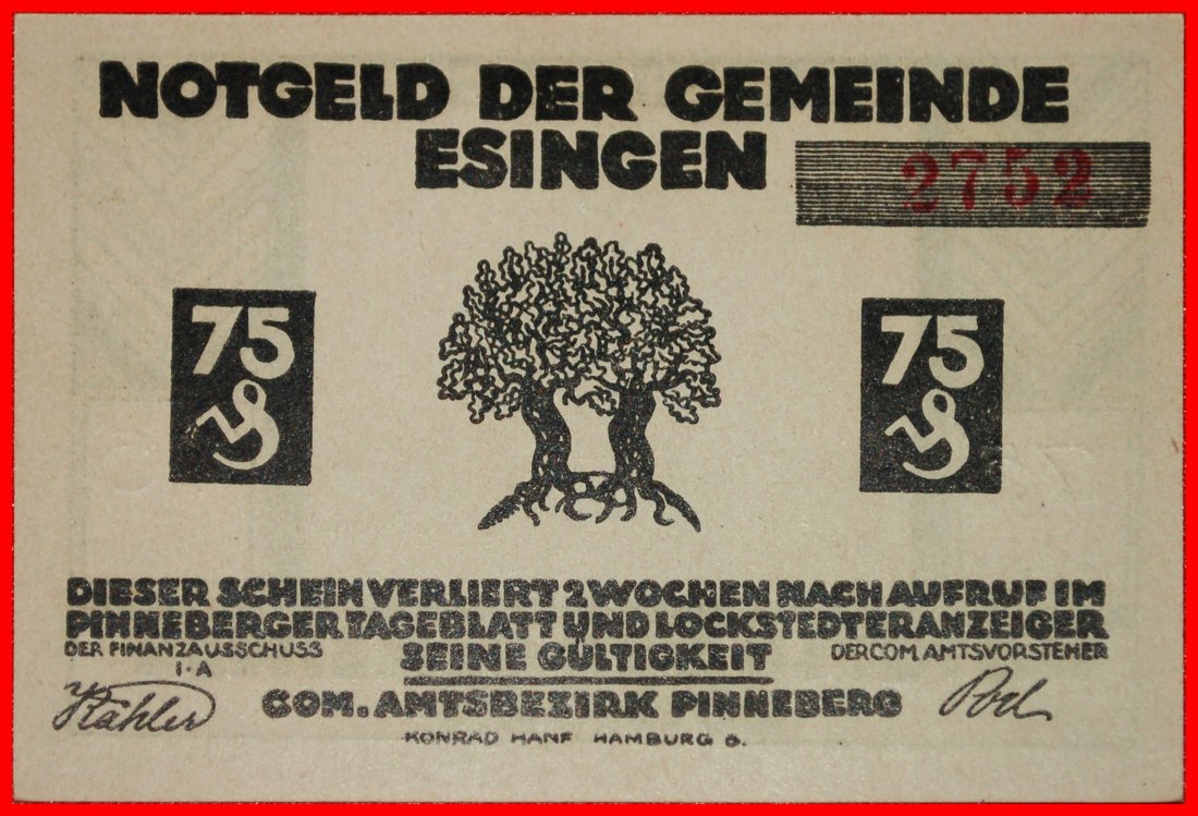  * SCHLESWIG-HOLSTEIN: GERMANY ESINGEN★ 75 PFENNIG UNCOMMON! TO BE PUBLISHED!★LOW START ★ NO RESERVE!   