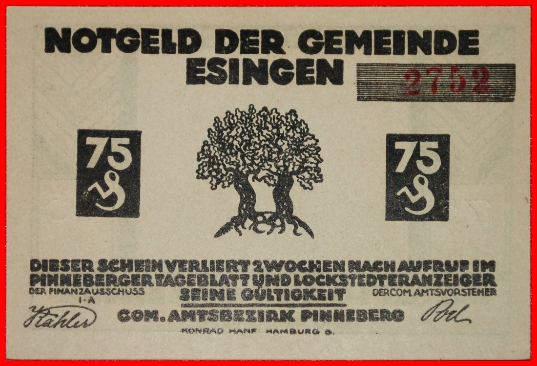 * SCHLESWIG-HOLSTEIN: GERMANY ESINGEN★ 75 PFENNIG UNCOMMON! TO BE PUBLISHED!★LOW START ★ NO RESERVE!