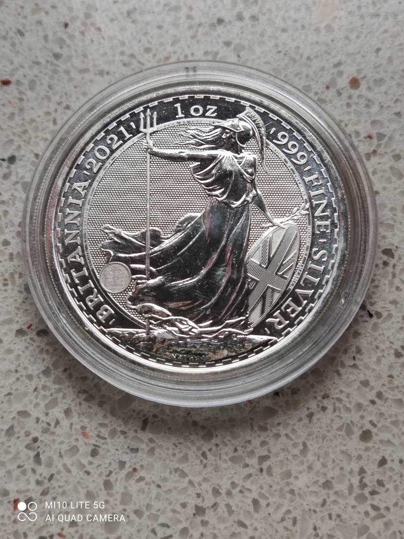  Großbritannien Britannia  2 GBP 2021 1 Oz Silber gekapselt   