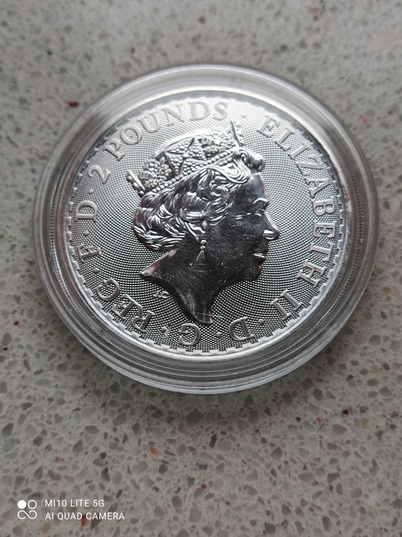 Großbritannien Britannia  2 GBP 2021 1 Oz Silber gekapselt   