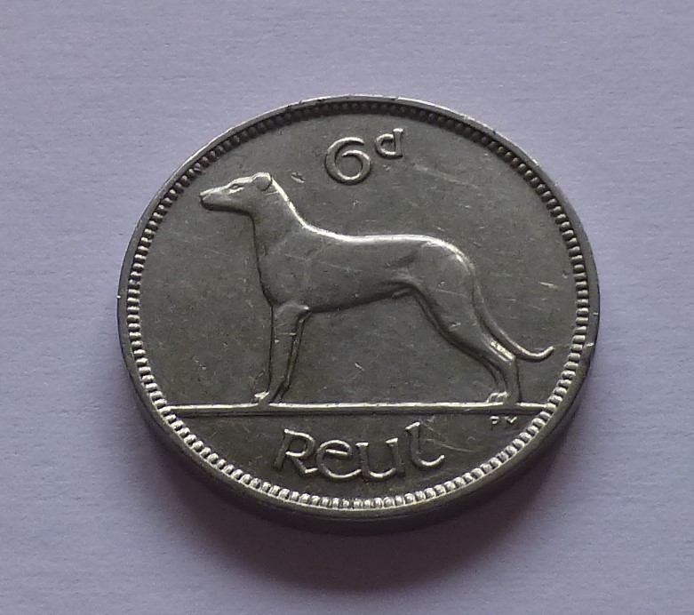  Ireland 6 Pence 1934, Irish Wolfhound   