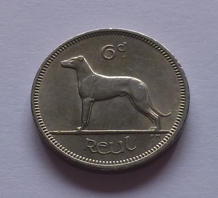  Ireland 6 Pence 1964, Irish Wolfhound   