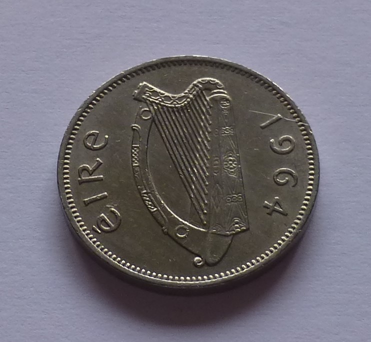  Ireland 6 Pence 1964, Irish Wolfhound   