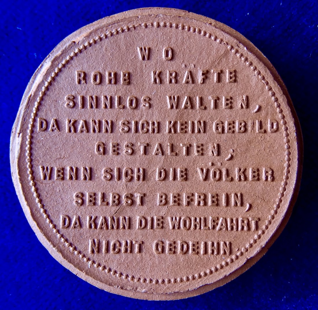  Friedrich Schiller Keramik-Medaille um 1930, Medicina in Nummis   