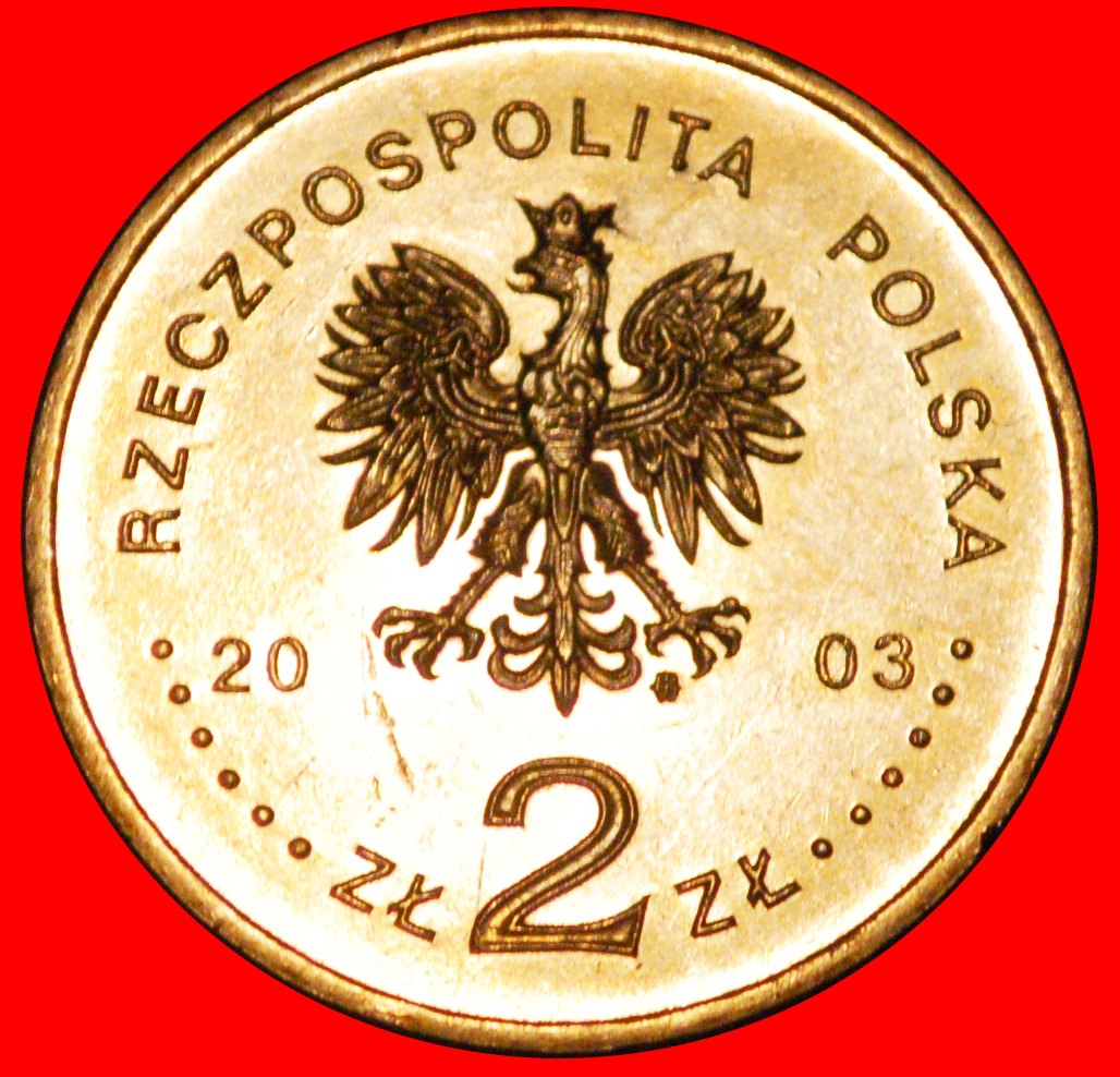  * PUBLIC PUNISHMENT:POLAND★2 ZLOTY 2003 NORDIC GOLD UNC MINT LUSTRE UNCOMMON★LOW START ★ NO RESERVE!   