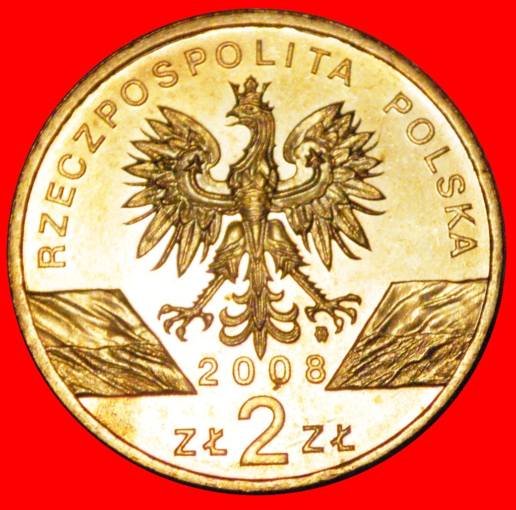  Ⰶ FALCON: POLAND ★ 2 ZLOTY 2008 NORDIC GOLD UNC MINT LUSTRE! ★ LOW START ★ NO RESERVE!   