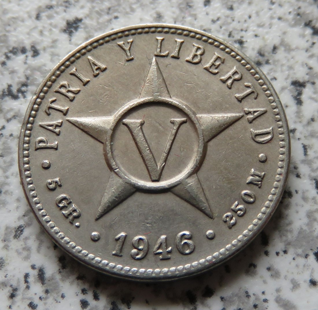  Cuba 5 Centavos 1946   