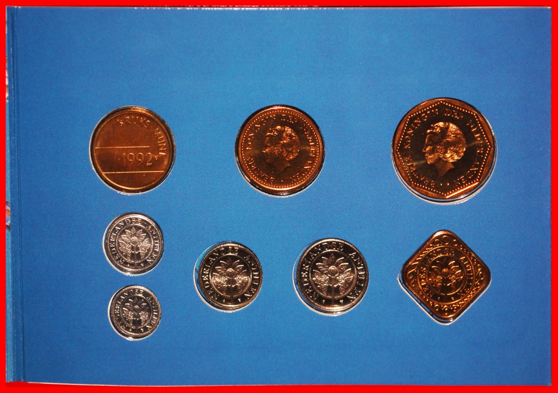  * FDC SET: NETHERLANDS ANTILLES ★1 - 2 1/2 - 5-10-25 CENTS 1-2 1/2 GULDEN 1992★LOW START★NO RESERVE!   