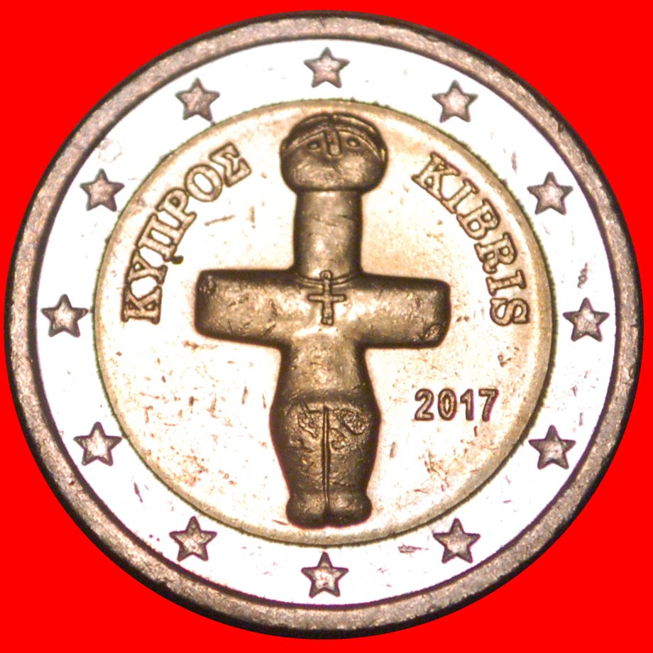  * GREECE (2008-2021): CYPRUS ★ 2 EURO 2017 MINT LUSTRE! UNCOMMON YEAR!★LOW START ★ NO RESERVE!   