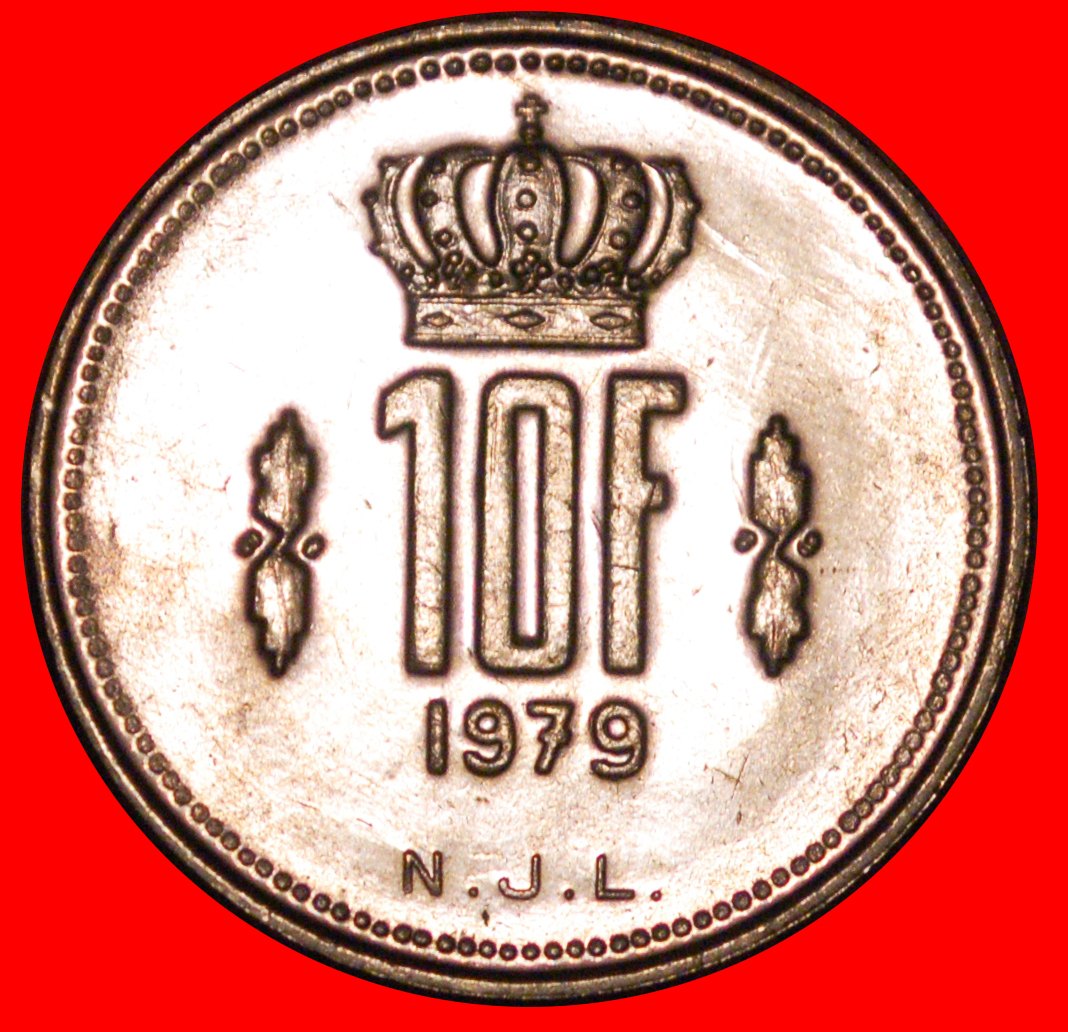 * BELGIUM (1971-1980): LUXEMBOURG ★ 10 FRANCS 1979! UNC MINT LUSTRE! LOW START ★ NO RESERVE!