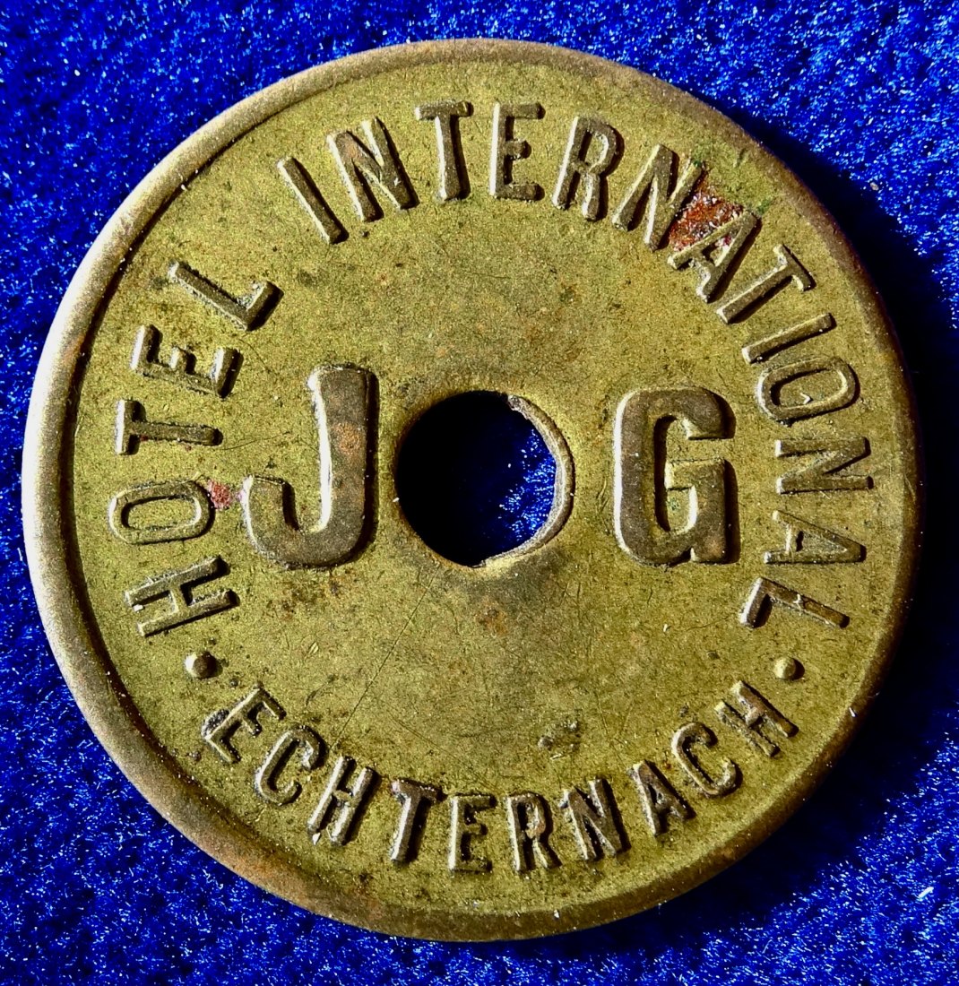  Luxemburg, Hotel International Echternach, Jean Sold Kegel-Marke o.J. um 1930   
