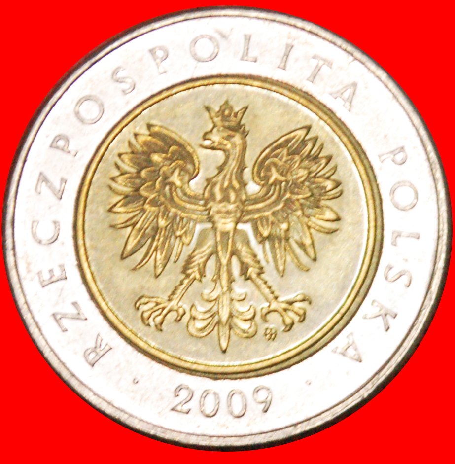  * 5 OAK LEAVES (1994-2022): POLAND ★ 5 ZLOTY 2009! BI-METALLIC! LOW START ★ NO RESERVE!   