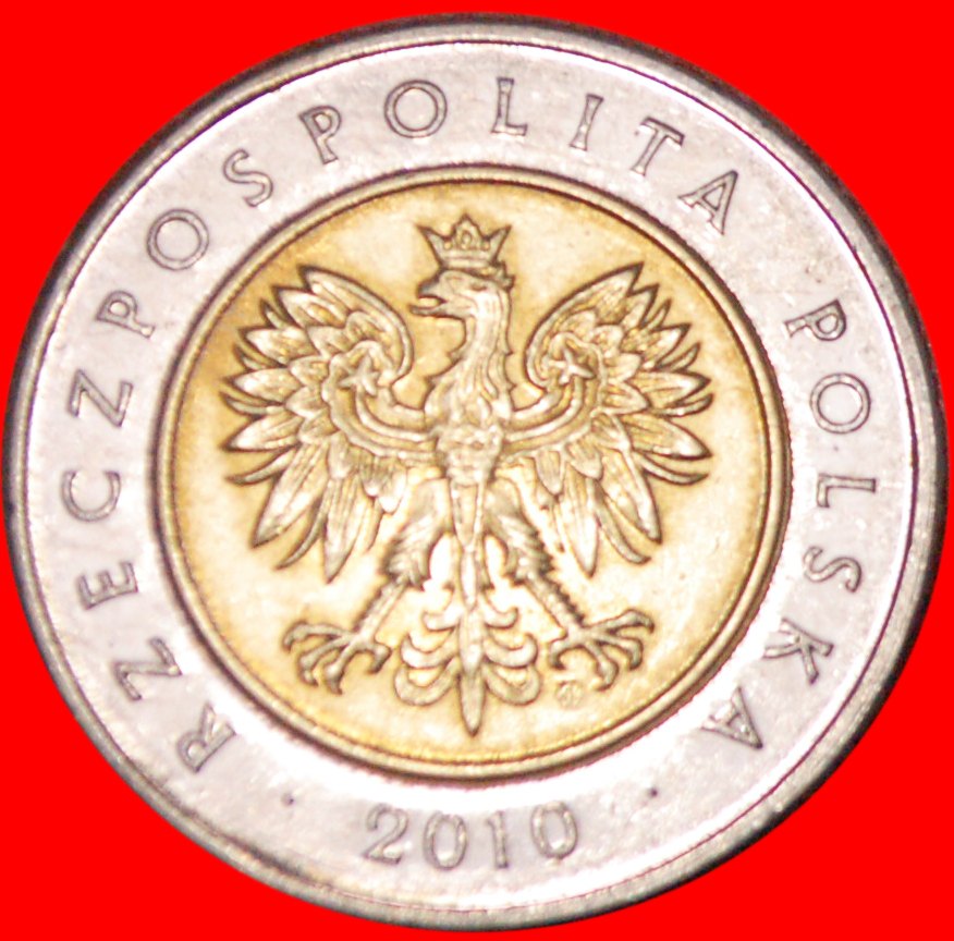  * 5 OAK LEAVES (1994-2022)★ POLAND ★ 5 ZLOTY 2010! BI-METALLIC!★LOW START ★ NO RESERVE!   