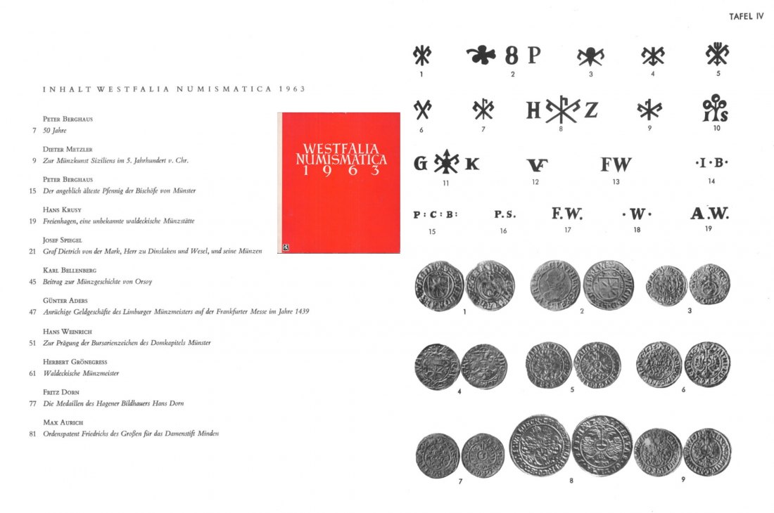  Festschrift - Westfalia Numismatica 1963 - Festschrift zum 50 Gründungsjahr   