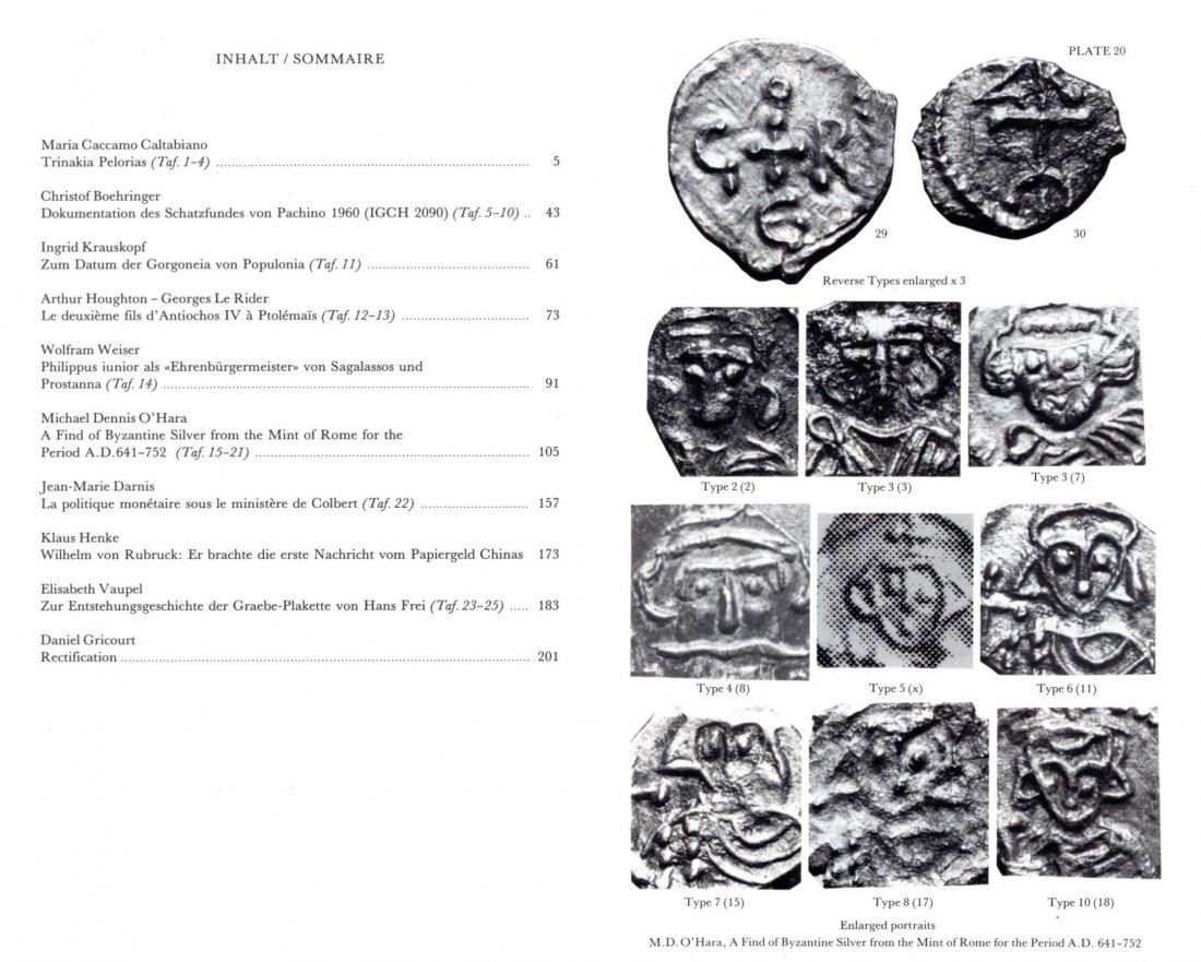  (SNR) Schweizerische Numismatische Rundschau Band 64 ua. Dokumentation des Schatzfundes von Pachino   